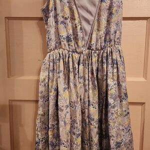 LC Lauren Conrad Floral Dress - Yellow and Blue